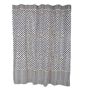 MacKenzie-Childs Courtly Check Shower Curtain with Striped Border,$218.00